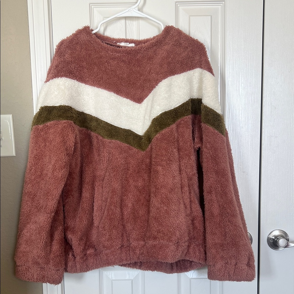 Cozy Colorblock Women’s Fuzzy Sweater